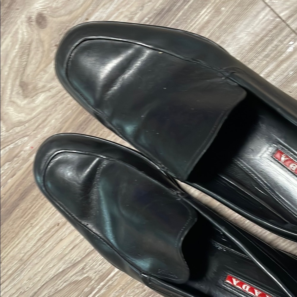 Prada Black Leather Slip-On Loafers - Picture 6 of 7